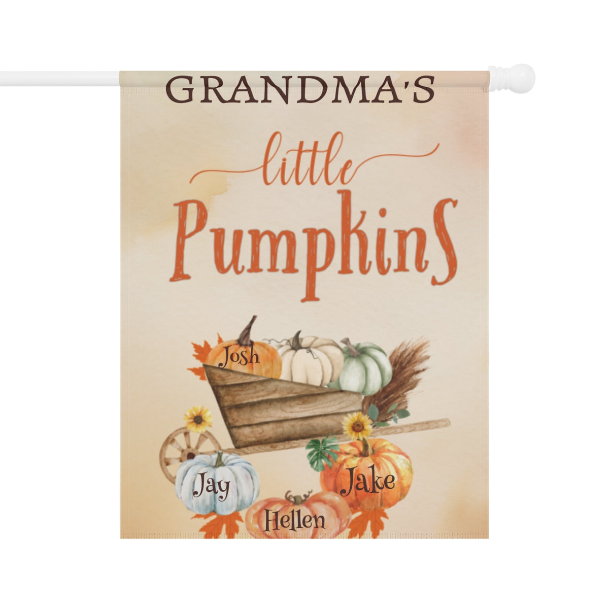 Grandma's Little Pumpkins β Personalized Garden & House Flag Fall Decoration