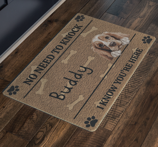 No Need To Knock, Our Security System Has Paws - Dog Personalized Custom Home Decor Decorative Mat - House Warming Gift For Pet Owners, Pet Lovers