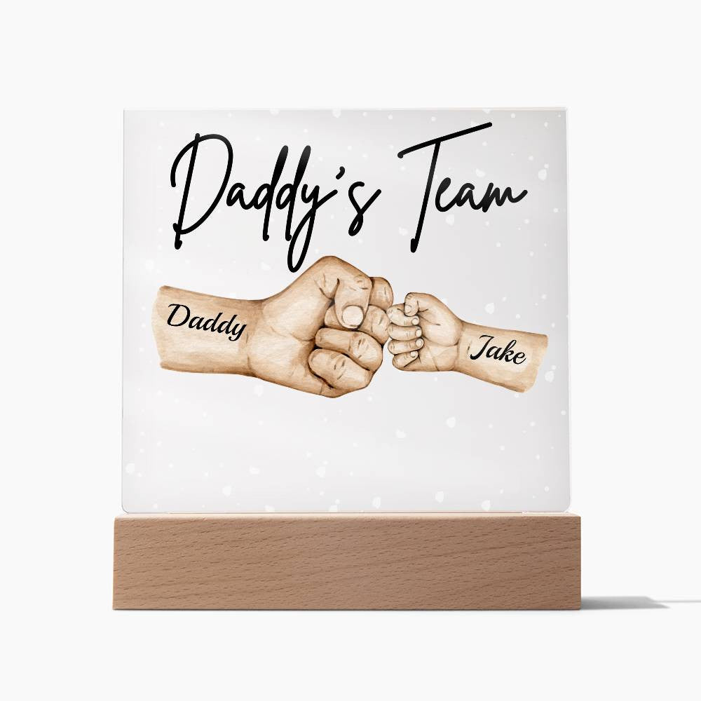 Daddy's Team Personalized Acrylic LED Plaque