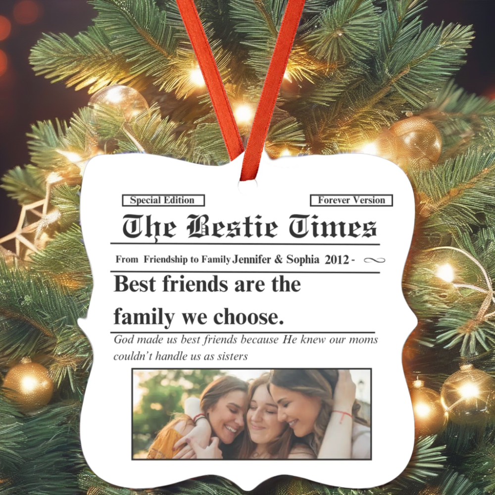 Besties Times | Best Friends Forever | Personalized Christmas Ornament