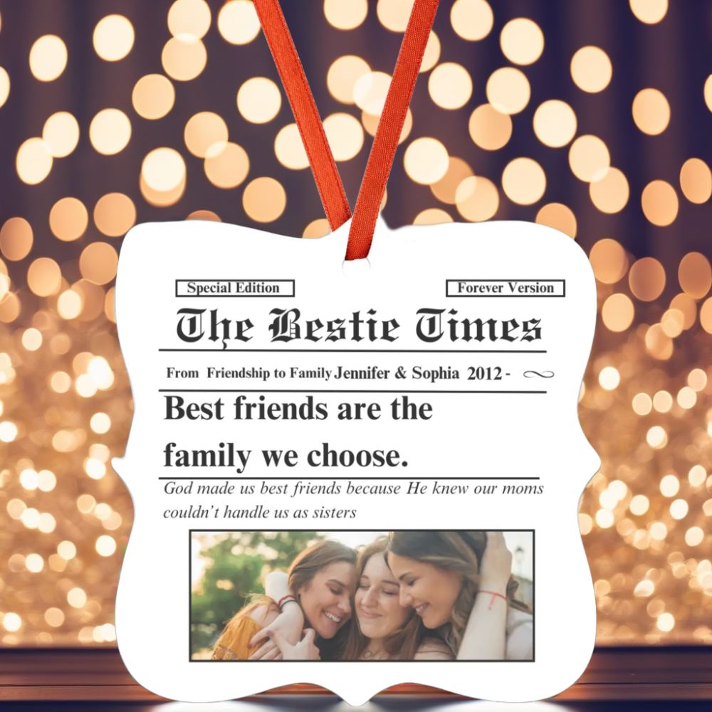 Besties Times | Best Friends Forever | Personalized Christmas Ornament