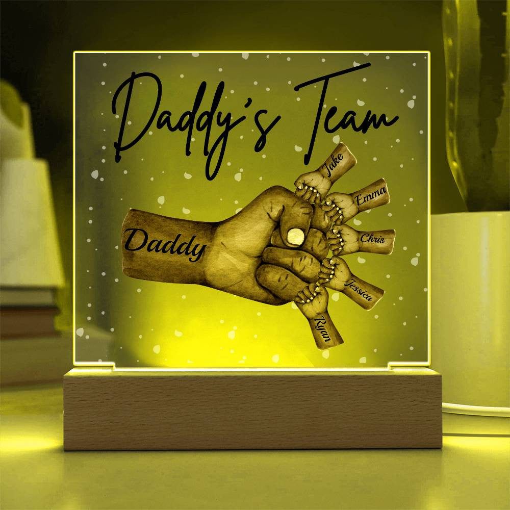 Daddy's Team Personalized Acrylic LED Plaque