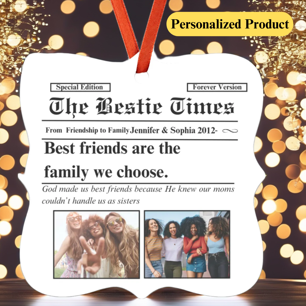 Besties Times | Best Friends Forever | Personalized Christmas Ornament