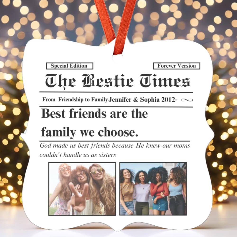 Besties Times | Best Friends Forever | Personalized Christmas Ornament