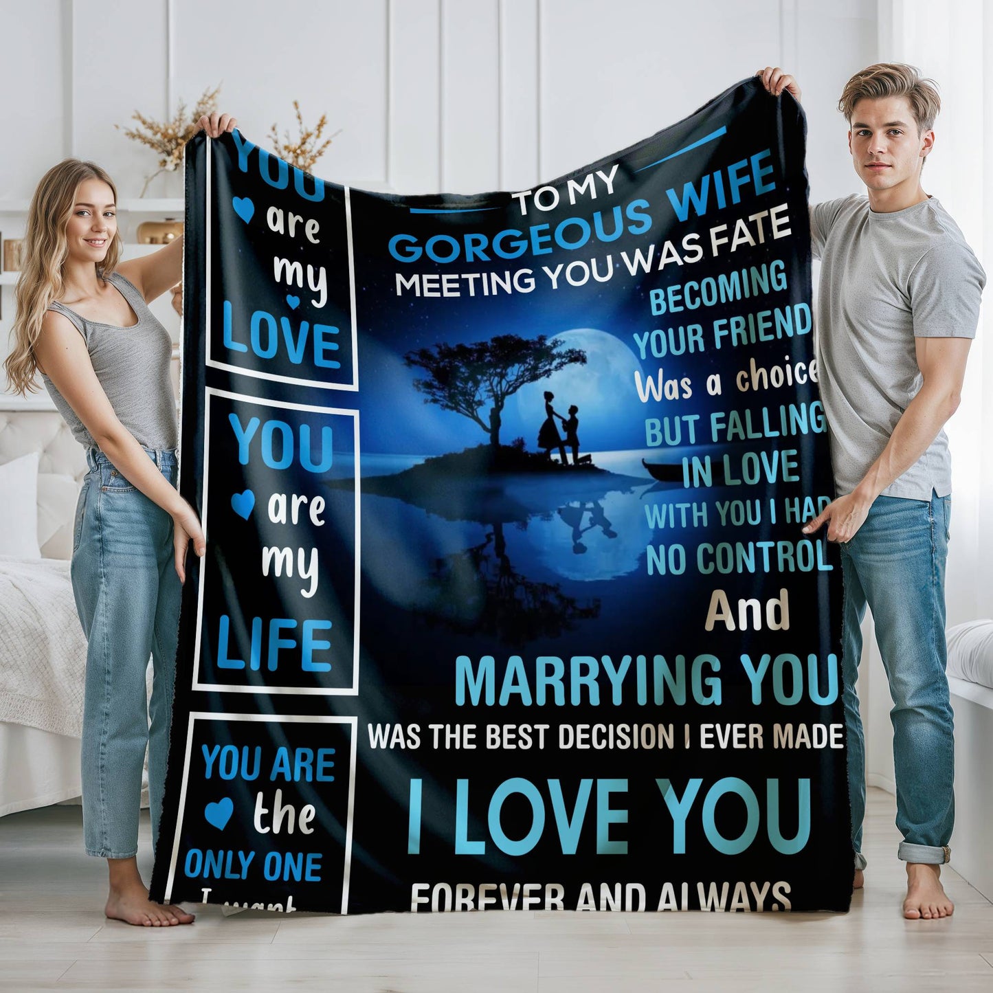 To My Gorgeous Wife | Best Decision| Fleece | Sherpa Blanket