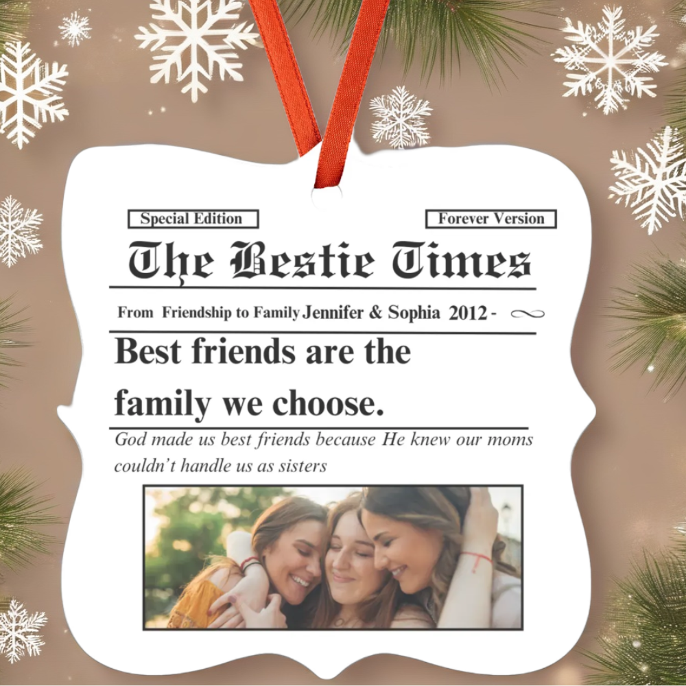 Besties Times | Best Friends Forever | Personalized Christmas Ornament