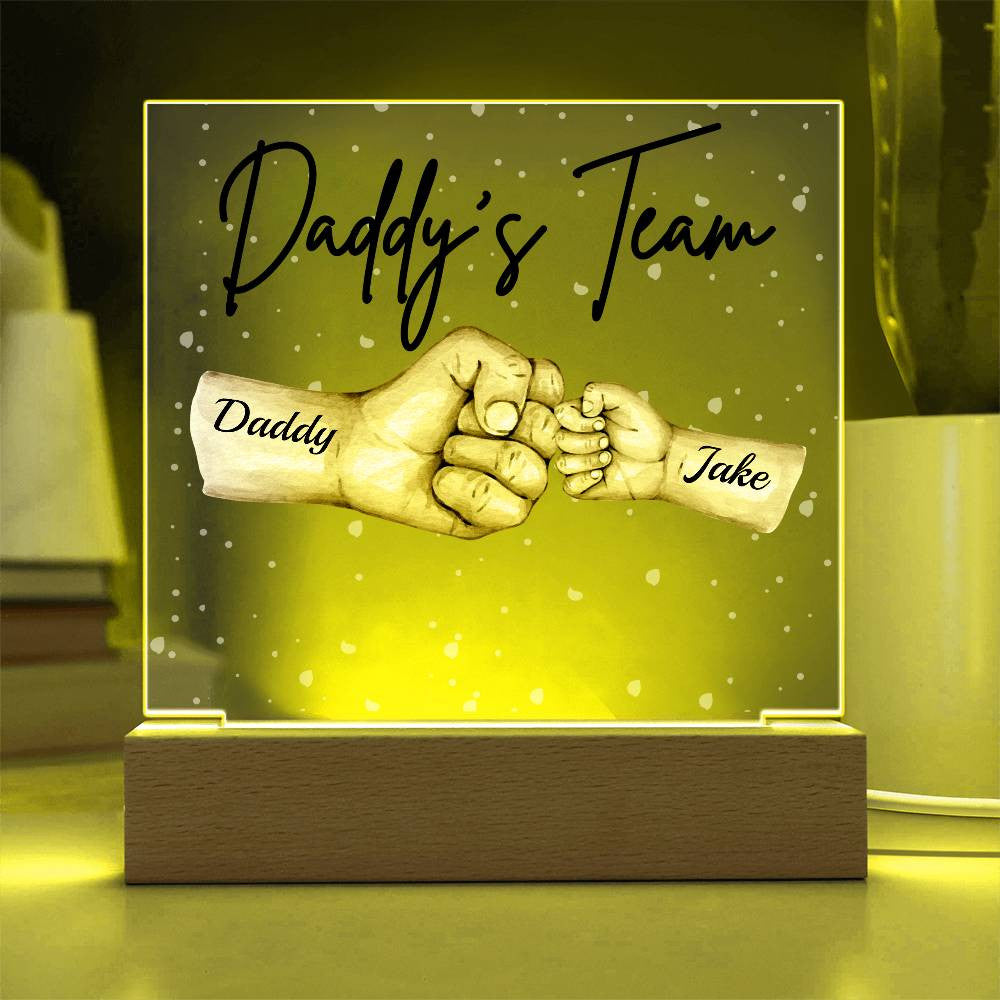 Daddy's Team Personalized Acrylic LED Plaque