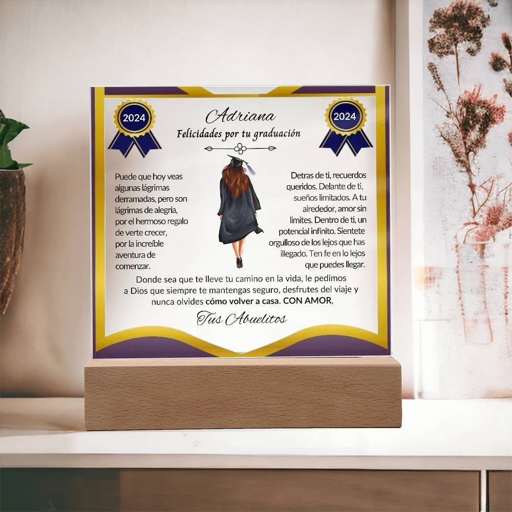 Placa Acrílica Brillante Personalizada para Graduación: El Recuerdo Inolvidable y Exclusivo