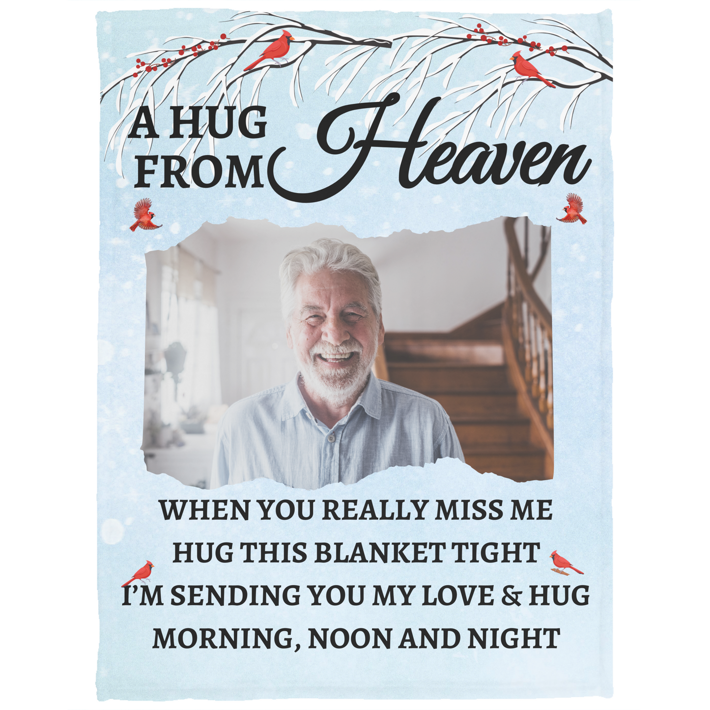 A Hug From Heaven | Personalized Photo Blanket | Gifts For Memorial
