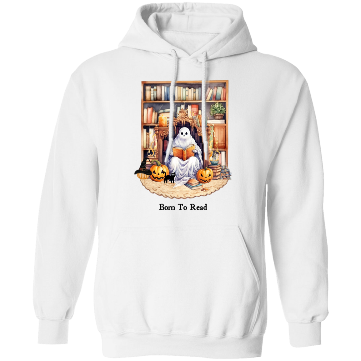 Born To Read Cute Ghost Sitting T-Shirt, Sweatshirt, Hoodie