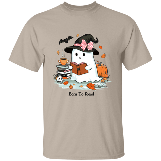 Cute Ghost With Witch Hat Born To Read T-Shirt, Sweatshirt, Hoodie