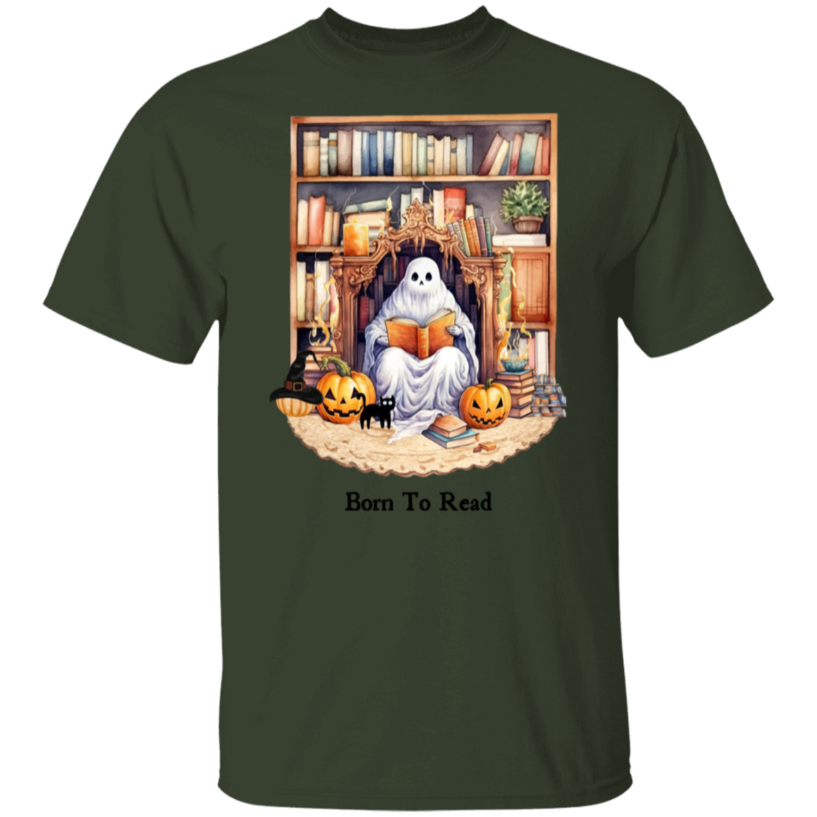 Born To Read Cute Ghost Sitting T-Shirt, Sweatshirt, Hoodie