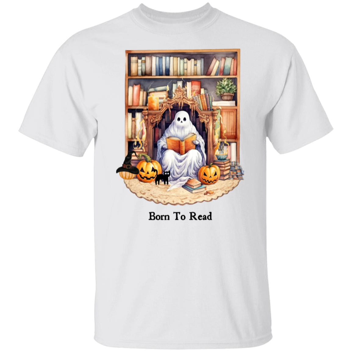 Born To Read Cute Ghost Sitting T-Shirt, Sweatshirt, Hoodie