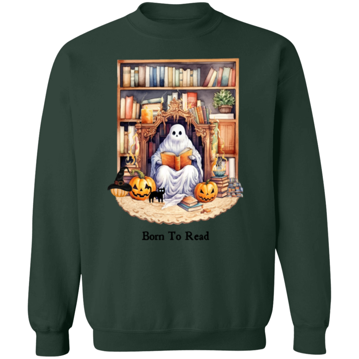 Born To Read Cute Ghost Sitting T-Shirt, Sweatshirt, Hoodie