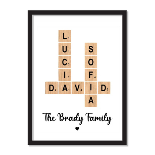 Crossword Family Gift Artwork