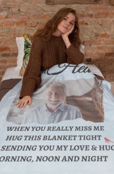 A Hug From Heaven | Personalized Photo Blanket | Gifts For Memorial