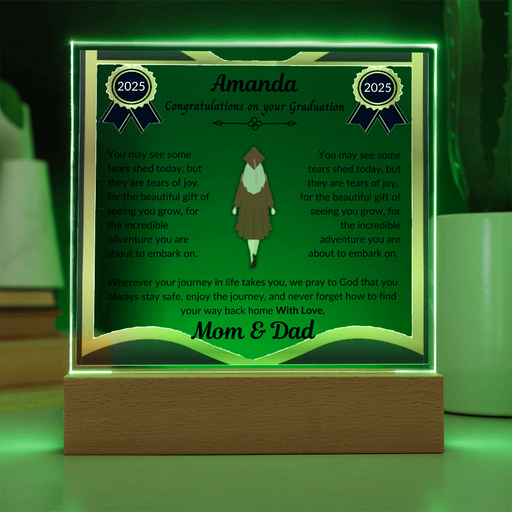 Personalized Graduation Plaque With LED Light - Congratulations On Your Graduation