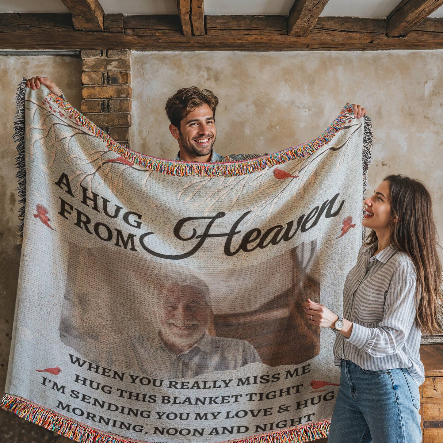 A Hug From Heaven | Personalized Photo Blanket | Gifts For Memorial