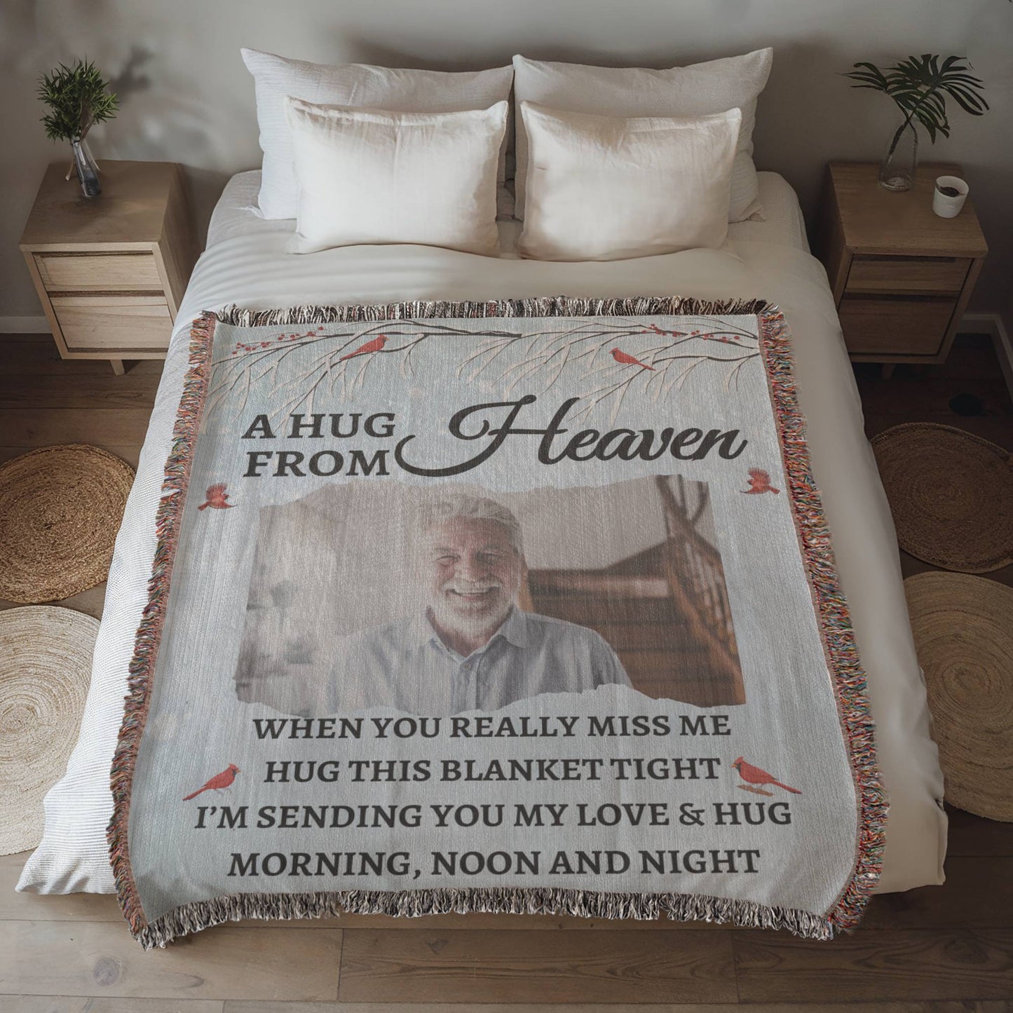 A Hug From Heaven | Personalized Photo Blanket | Gifts For Memorial