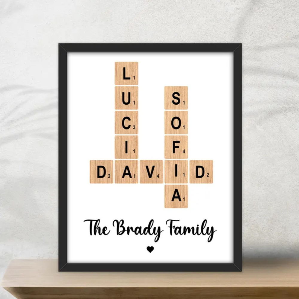 Crossword Family Gift Artwork