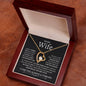 To My Wife- Missing Piece Forever Love Necklace Blk Bkgrd White Text