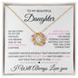 To My Beautiful Daughter - "Always in My Heart" Love Knot Necklace