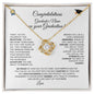 Personalized Graduation Gift: Congratulations on your Graduation Milestone Love Knot Necklace