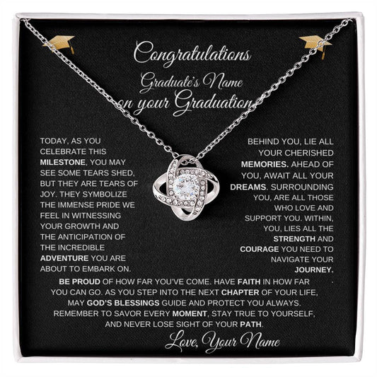 [Almost Sold Out] Personalized Love Knot Graduation Necklace: Congratulations On Your Milestone