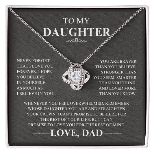 To My Daughter | Necklace with Love Knot