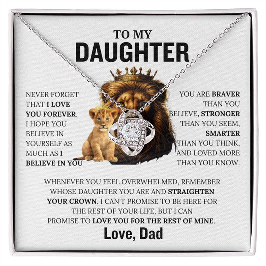 I Love You Forever - Daughter Love Knot Necklace. Love, Dad