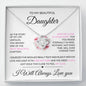 To My Beautiful Daughter - "Always in My Heart" Love Knot Necklace