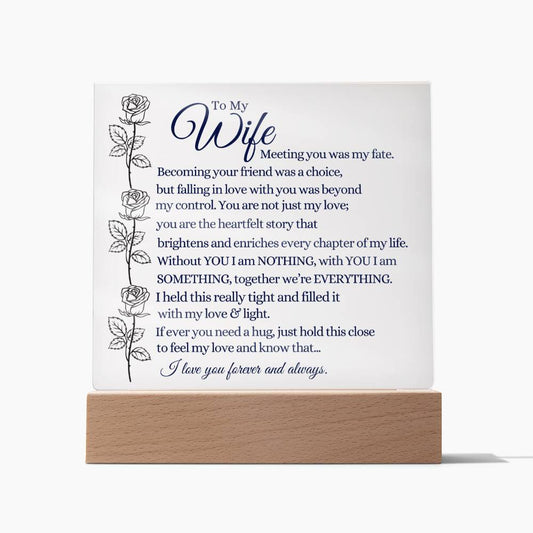 To My Wife...Meeting You Acrylic Plaque W/LED