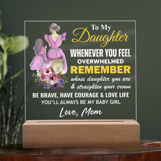 Gift for Daughter: Express A Mother's Endless Love for Her Daughter With A Premium Acrylic Keepsake With Built-in LED Lights