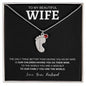 Wife - Only Thing Better - Custom Baby Feet Necklace with Birthstone Blk Back