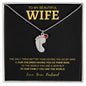 Wife - Only Thing Better - Custom Baby Feet Necklace with Birthstone Black Back W/Gold