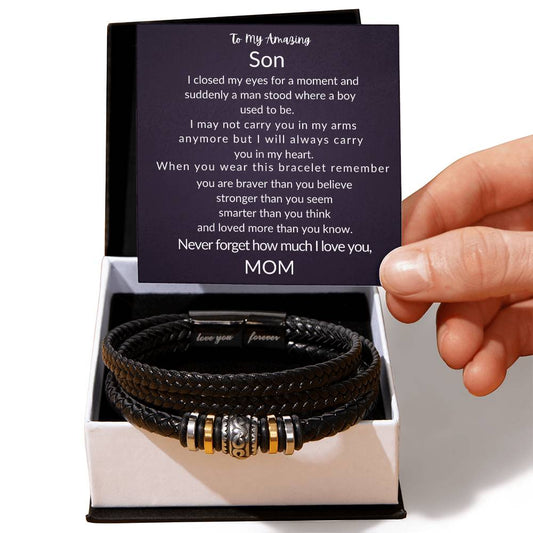 Amazing Son - Men's Forever Love Bracelet From Mom