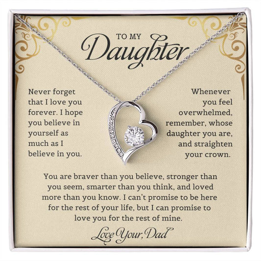 To My Daughter | Never Forget That I Love You - Forever Love Necklace