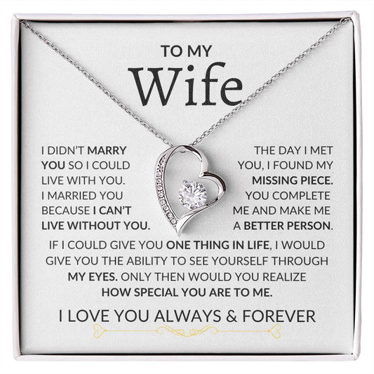 To My Wife- Missing Piece Forever Love Necklace