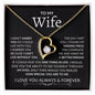To My Wife- Missing Piece Forever Love Necklace Blk Bkgrd White Text