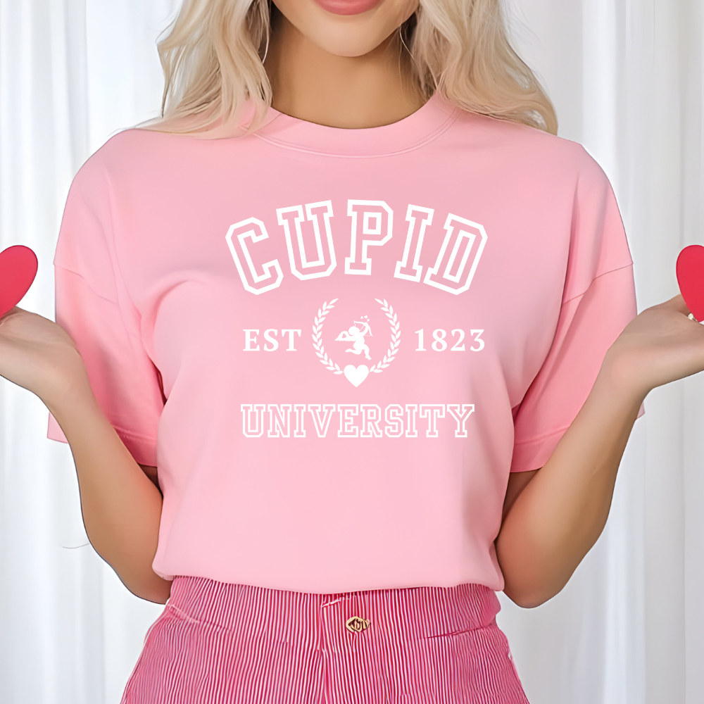 Cupid University Valentine's Day Tshirt | Love Crewneck Sweatshirt| Cupid Hoodie