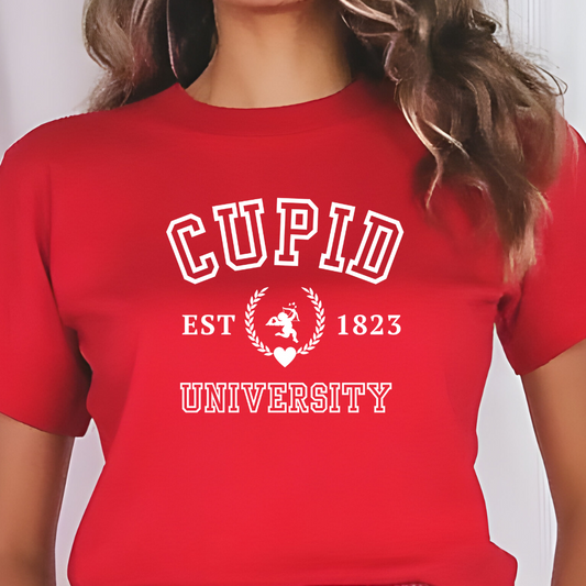 Cupid University Valentine's Day Tshirt | Love Crewneck Sweatshirt| Cupid Hoodie