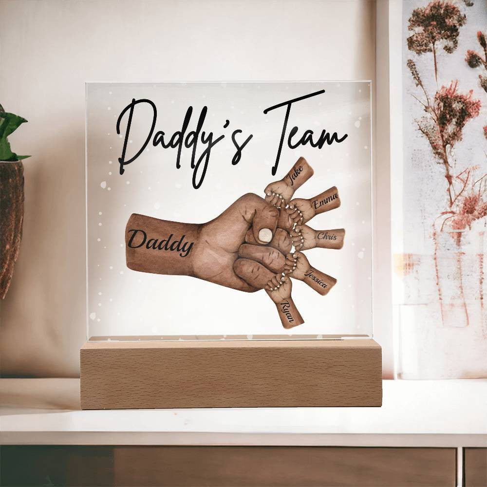 Daddy's Team Personalized Acrylic LED Plaque