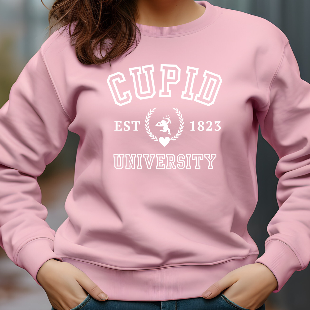 Cupid University Valentine's Day Tshirt | Love Crewneck Sweatshirt| Cupid Hoodie