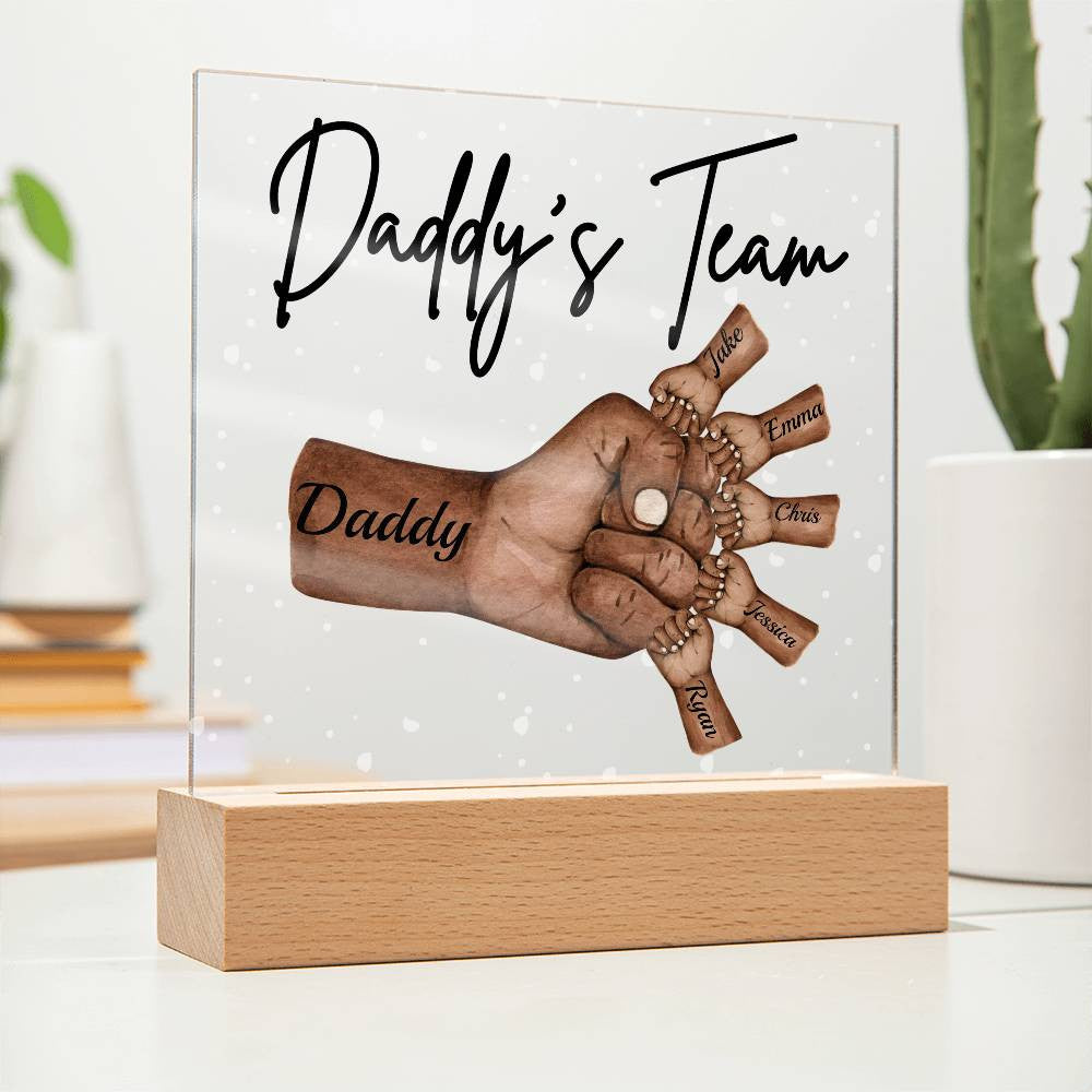 Daddy's Team Personalized Acrylic LED Plaque