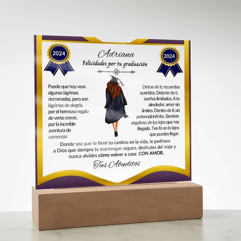 Placa Acrílica Brillante Personalizada para Graduación: El Recuerdo Inolvidable y Exclusivo