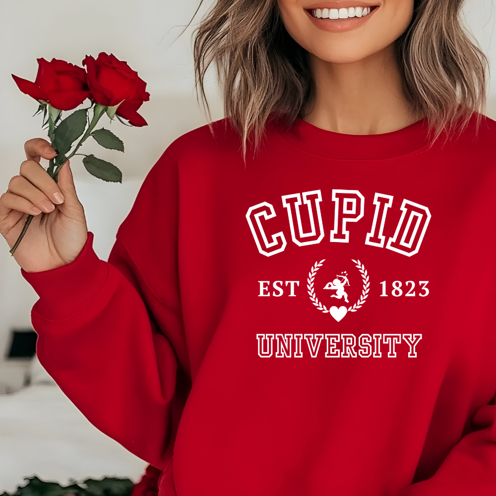 Cupid University Valentine's Day Tshirt | Love Crewneck Sweatshirt| Cupid Hoodie