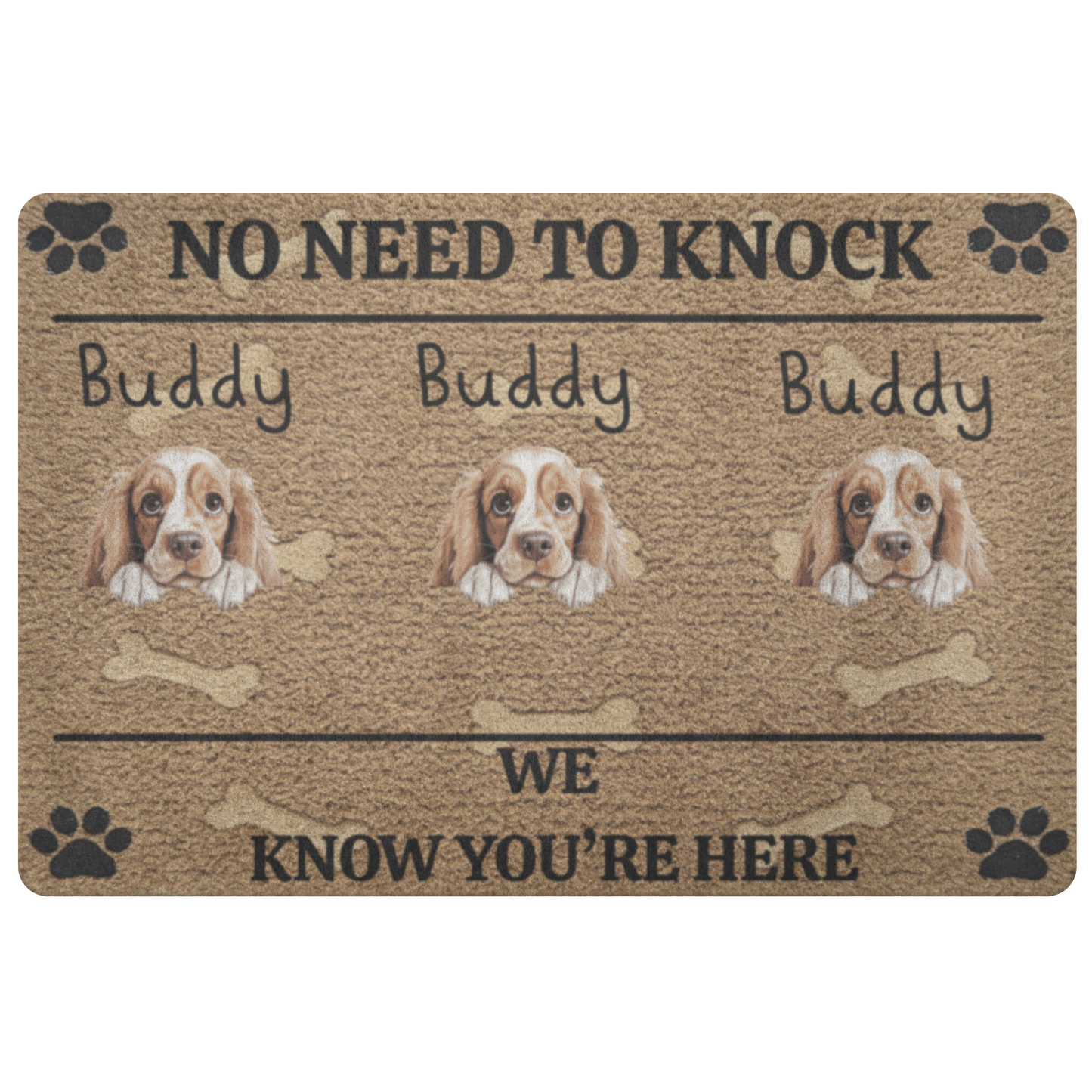No Need To Knock, Our Security System Has Paws - Dog Personalized Custom Home Decor Decorative Mat - House Warming Gift For Pet Owners, Pet Lovers