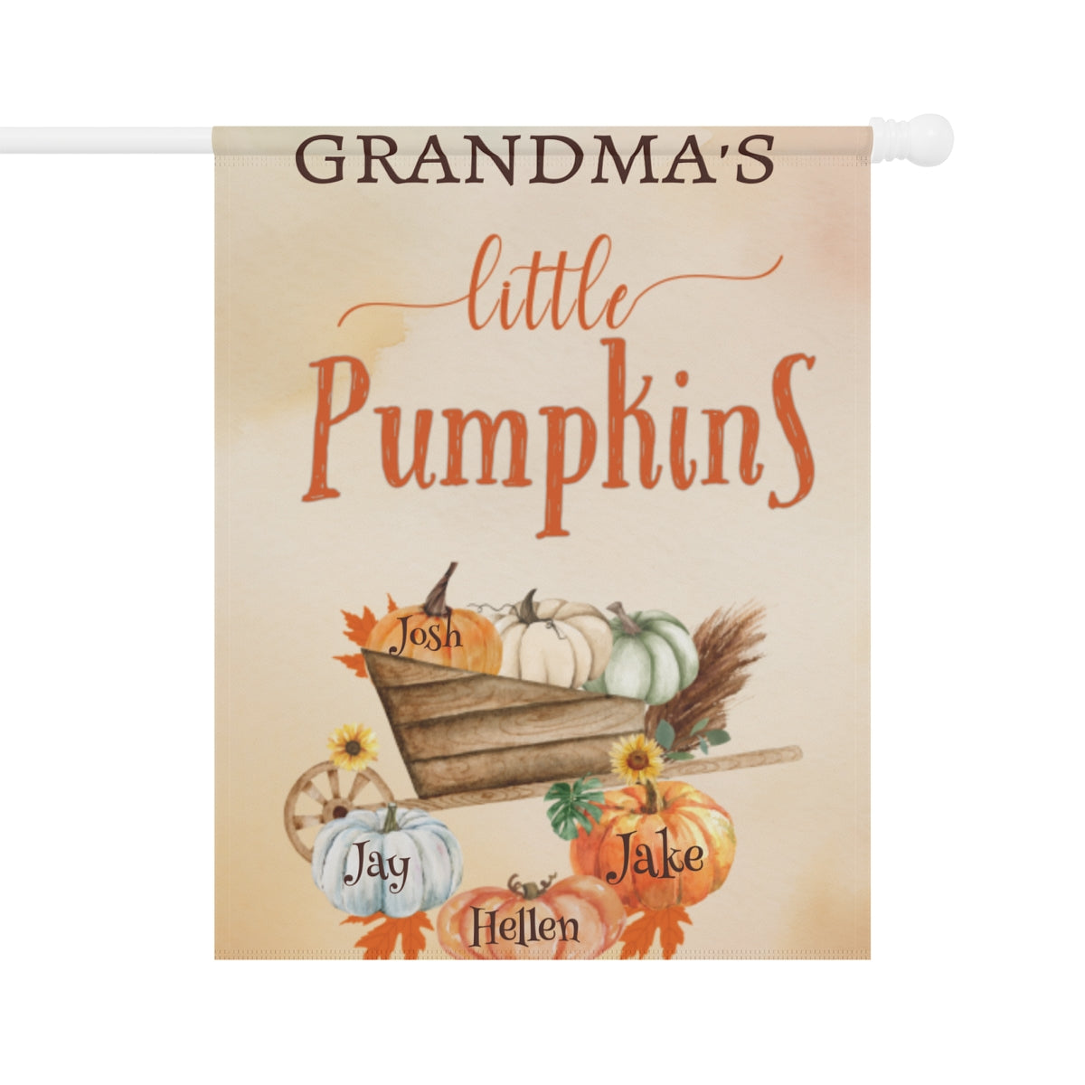 Grandma's Little Pumpkins – Personalized Garden & House Flag Fall Decoration