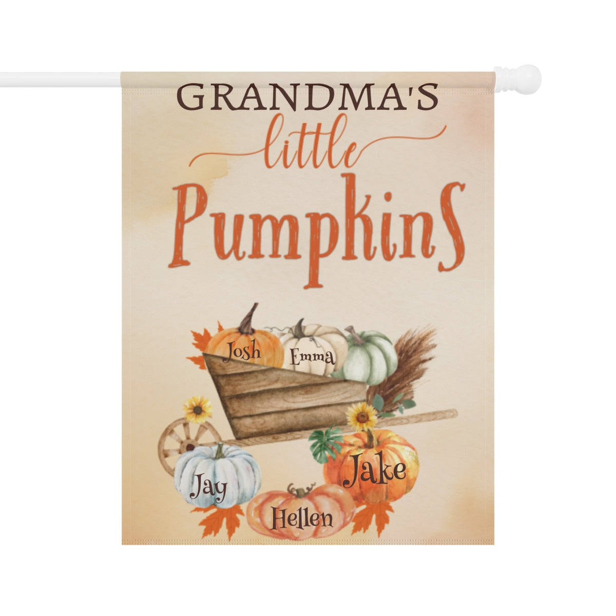 Grandma's Little Pumpkins – Personalized Garden & House Flag Fall Decoration