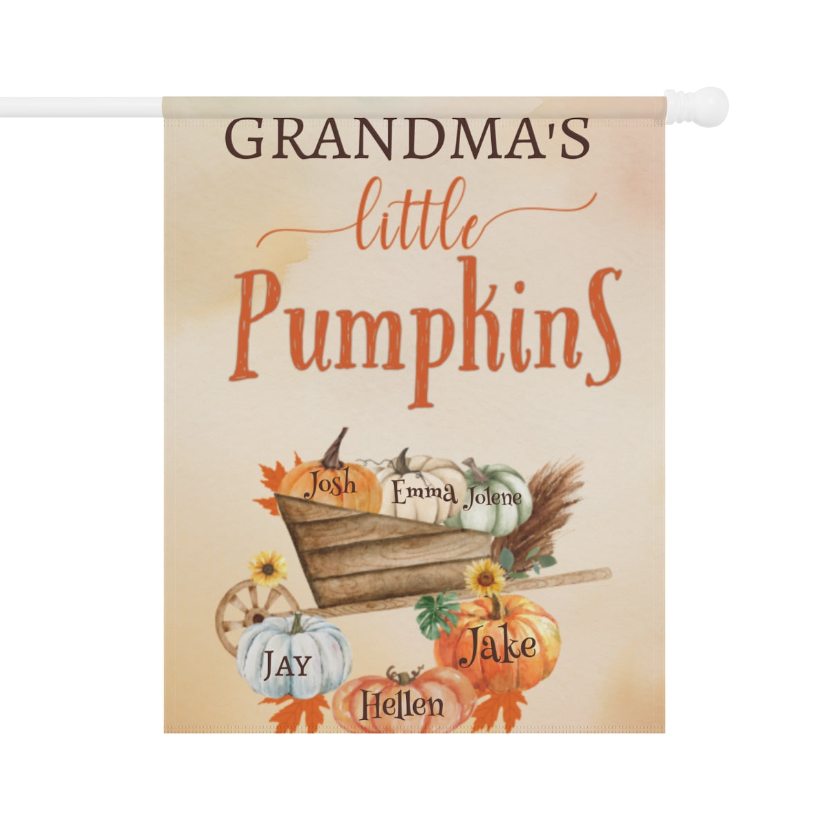 Grandma's Little Pumpkins – Personalized Garden & House Flag Fall Decoration